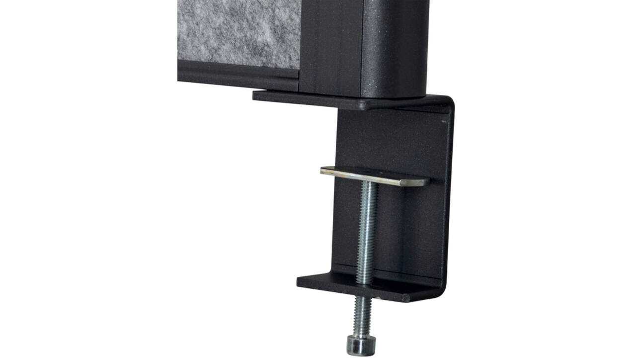Scheidingswand MAUL akoestiek Uplight 120x50 donkergrijs antrac.frame tafelklem