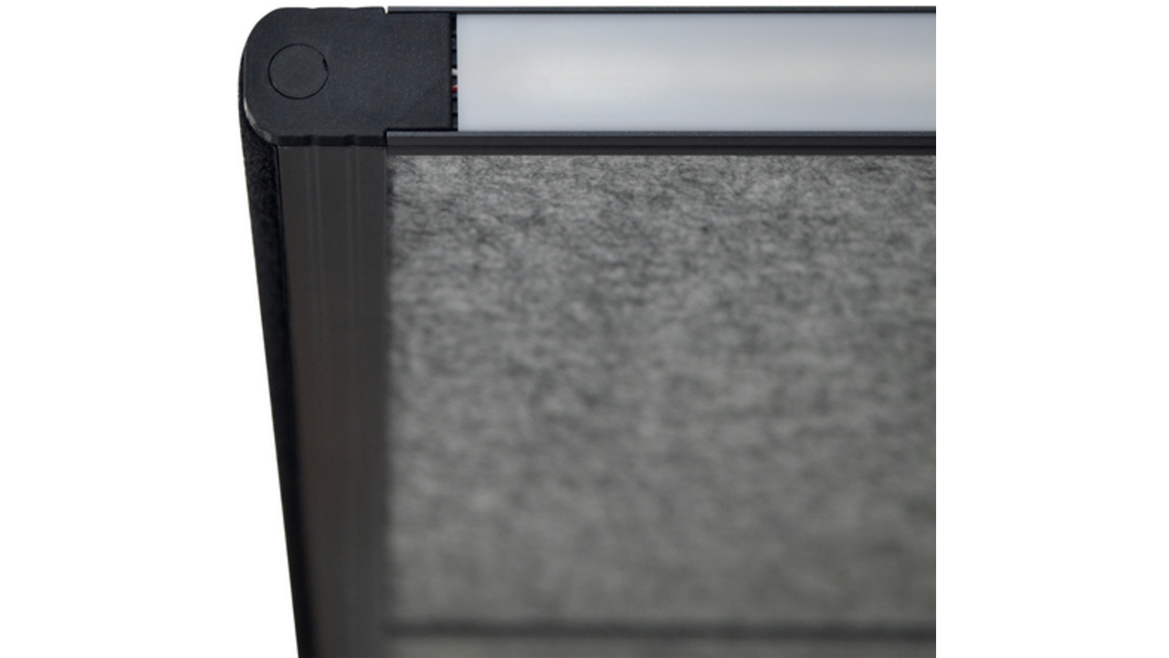 Scheidingswand MAUL akoestiek Uplight 120x50 donkergrijs antrac.frame tafelklem