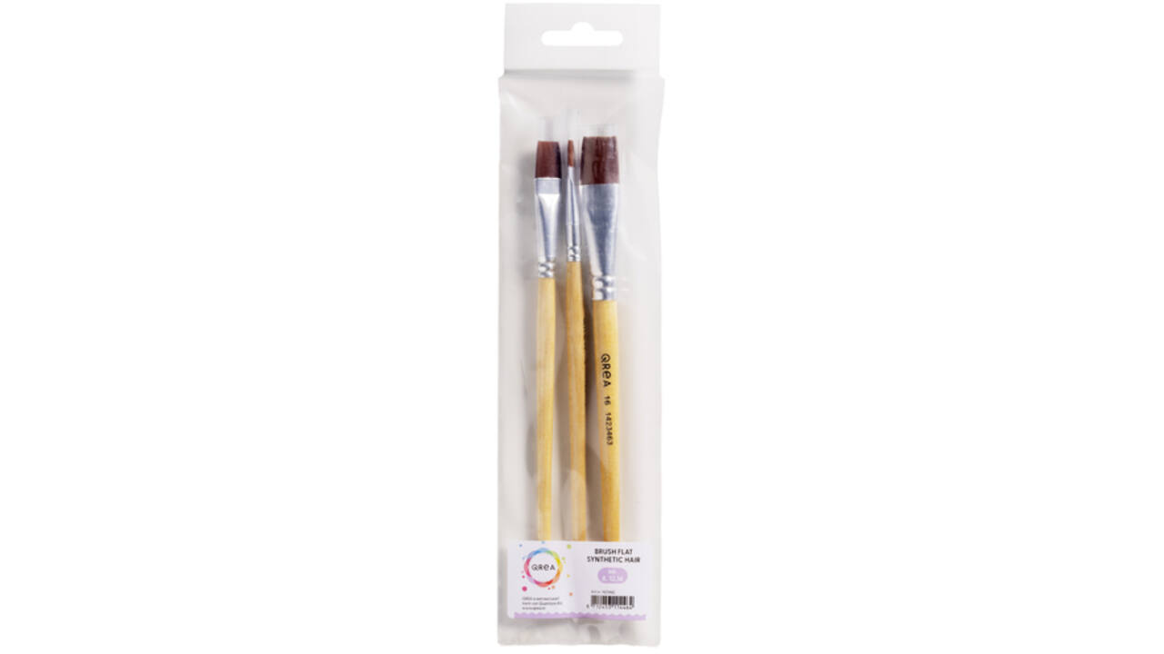 Kwast Qrea synthetisch set à 3 breedtes