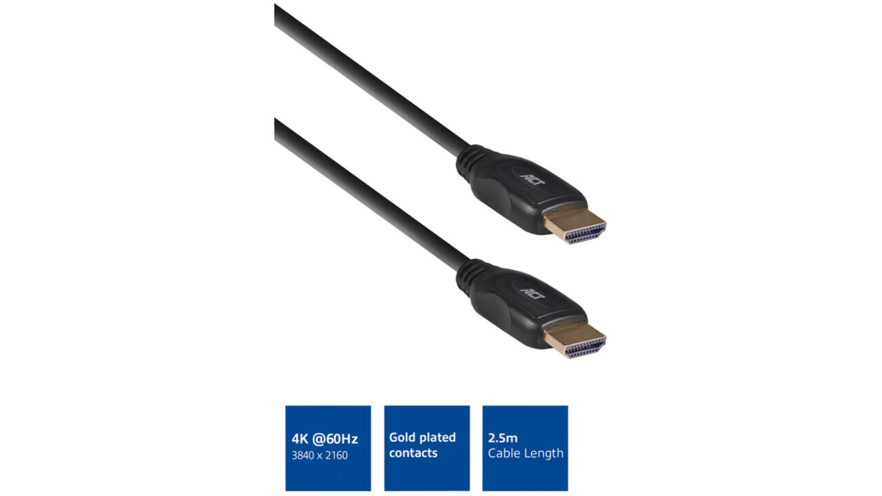 Kabel ACT HDMI High Speed type 1.4 2.5 meter