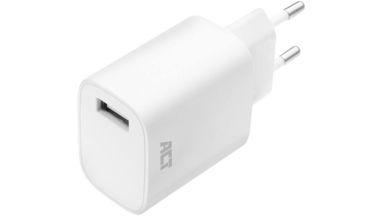Oplader ACT USB 2.4A 12W wit