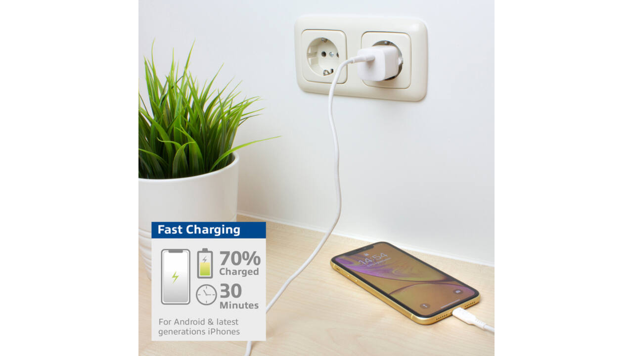 Oplader ACT USB-C compact GaNFast 33W wit