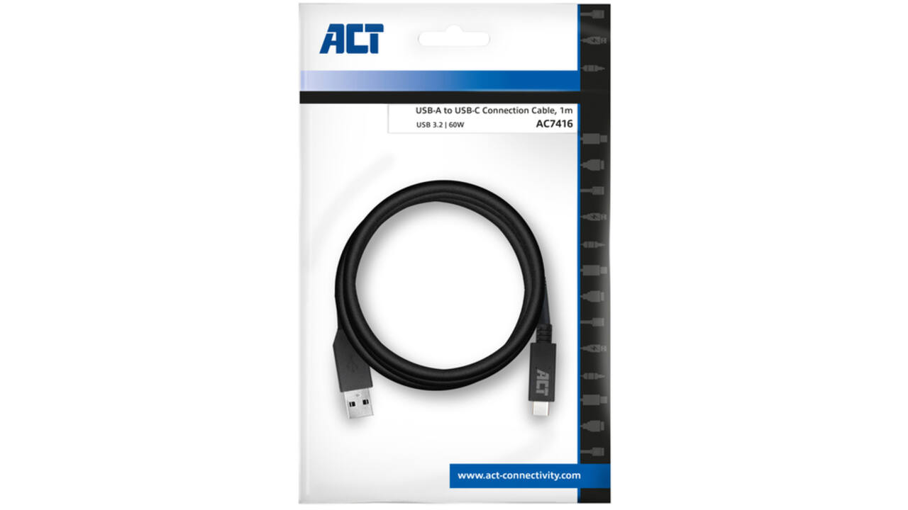 Kabel ACT USB A 3.2 naar USB-C 1 meter