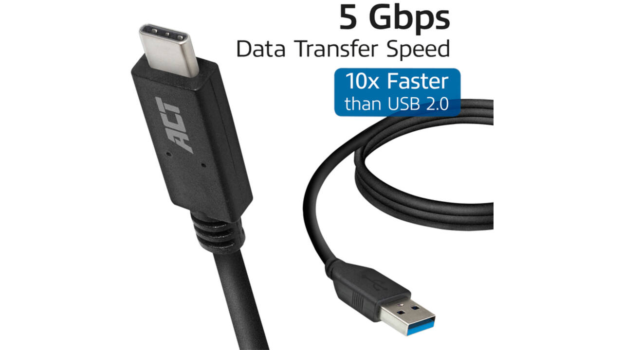Kabel ACT USB A 3.2 naar USB-C 1 meter