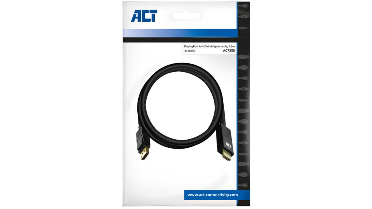 Kabel ACT DisplayPort naar HDMI 1,8 meter