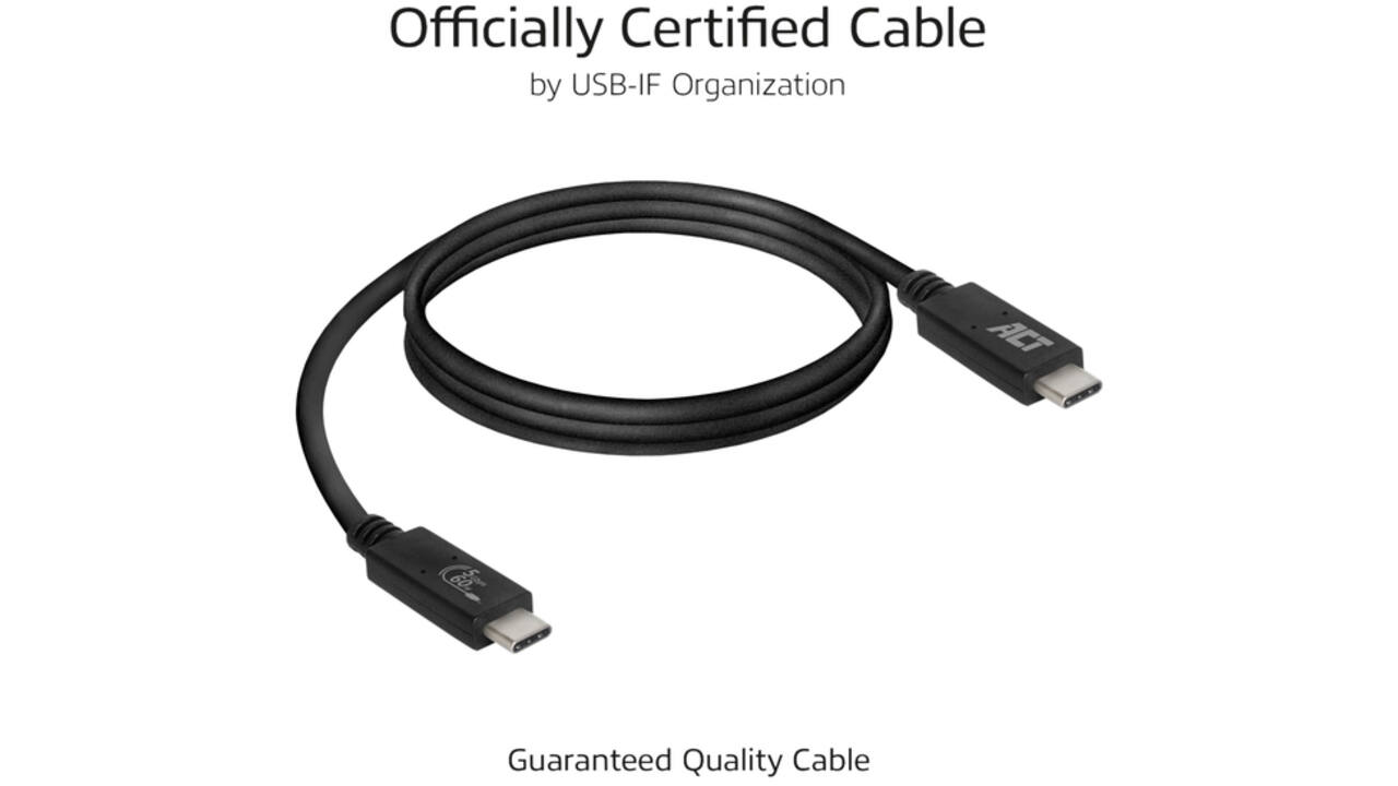 Kabel ACT USB 3.2 USB-C USB-IF gecertificeerd 1 meter