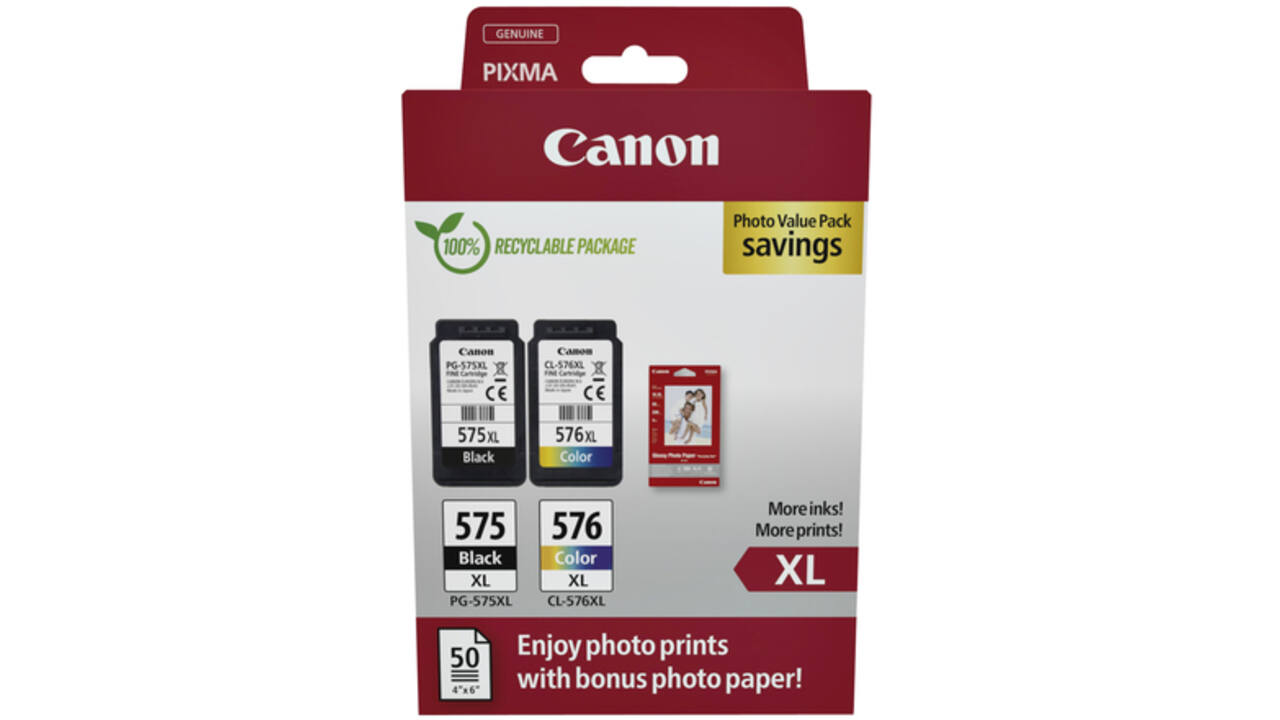 Inktcartridge Canon PG-575XL + CL-576XL zwart+kleur