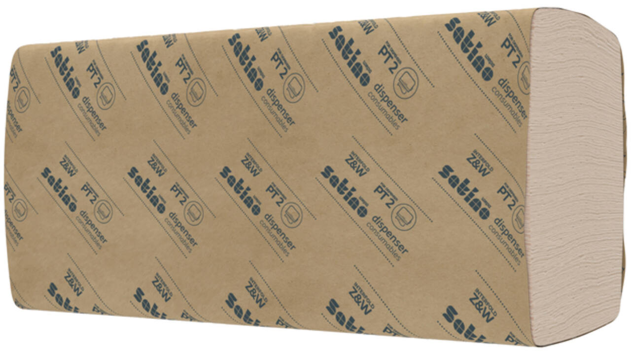 Handdoek Satino PureSoft PT2 Z-vouw 2-laags 206x240mm 25x150vel naturel 277530