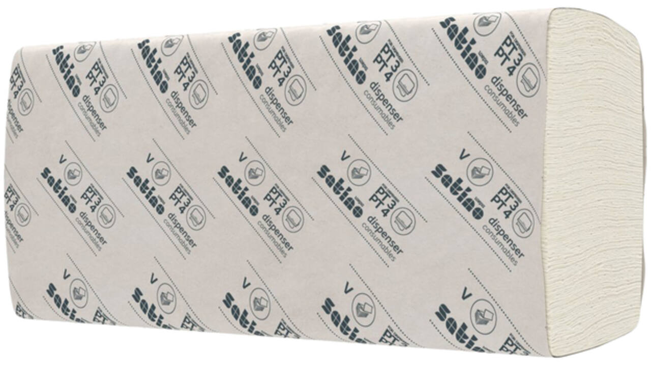 Handdoek Satino Comfort PT3 V-vouw 2-laags 250x230mm 20x160vel wit 277200