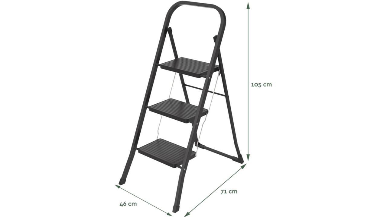 Huishoudtrap BRASQ 3 treden SL300 zwart