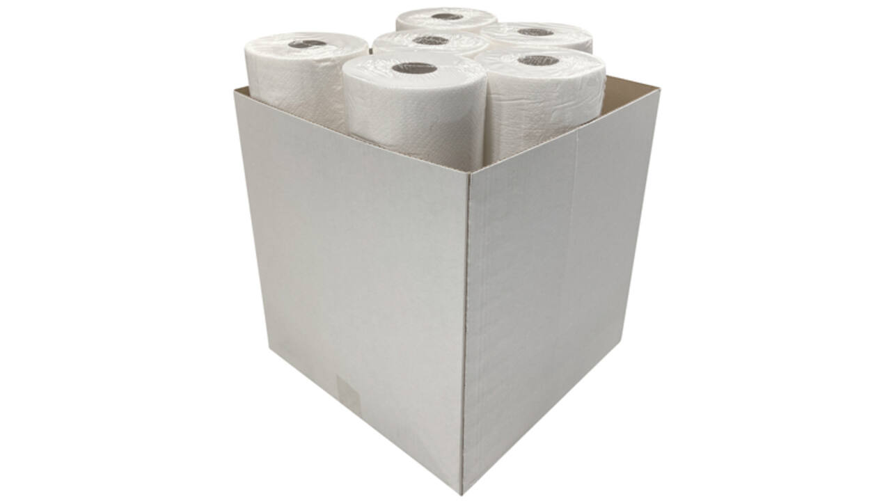 Onderzoektafelpapier Euro Products 40cm breed 2-laags 100m wit 138042