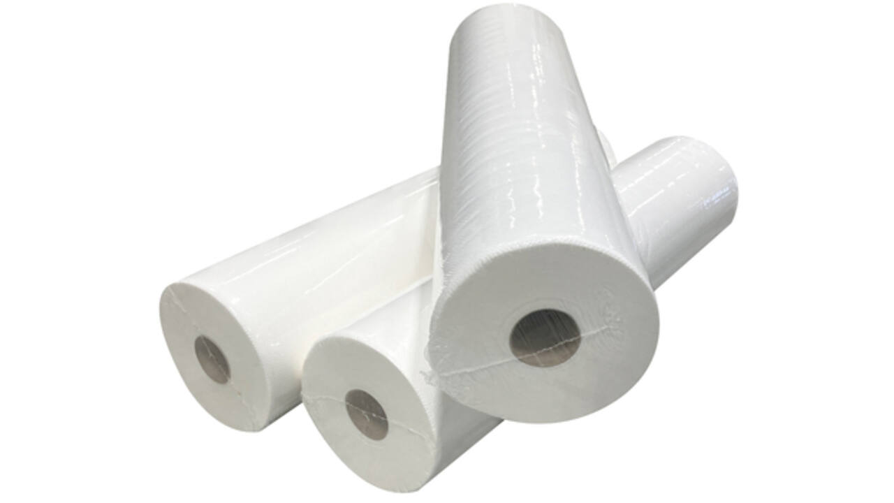 Onderzoektafelpapier Euro Products 45cm breed 2-laags 100m wit 138047