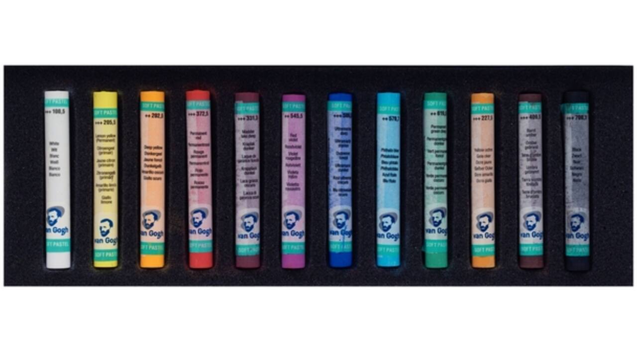Pastelkrijt Talens Van Gogh zacht assorti doos à 12stuks