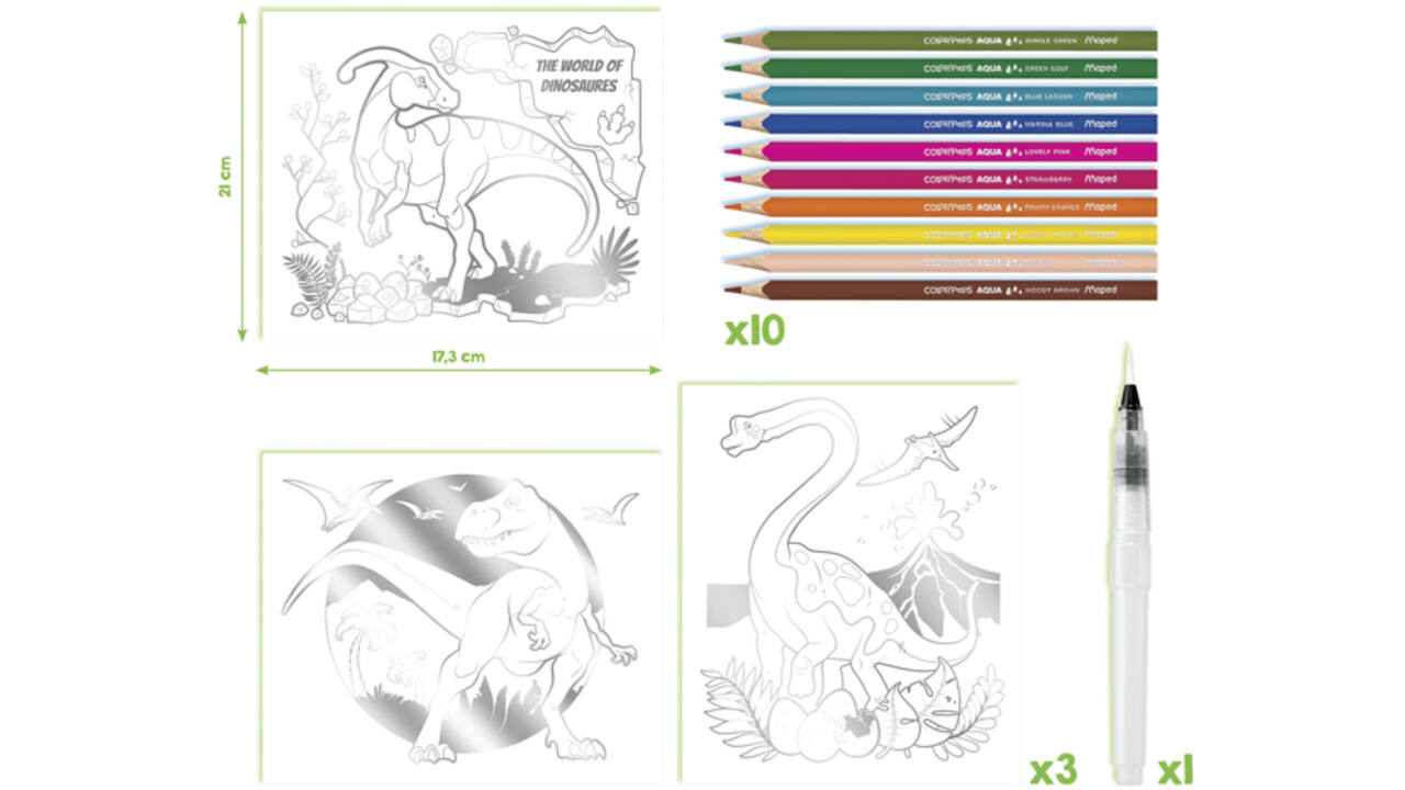 Hobbyset Maped Creativ Aqua'Art dinosaurus 14-delig assorti