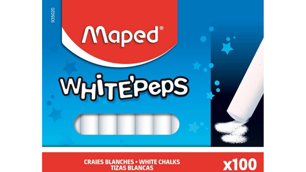 Schoolbordkrijt Maped White'Peps doos á 100 stuks wit