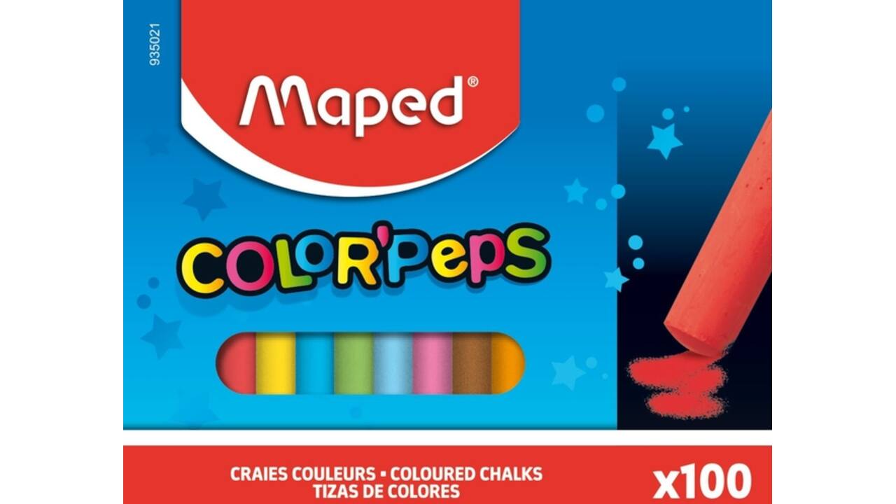 Schoolbordkrijt Maped Color'Peps doos á 100 stuks assorti