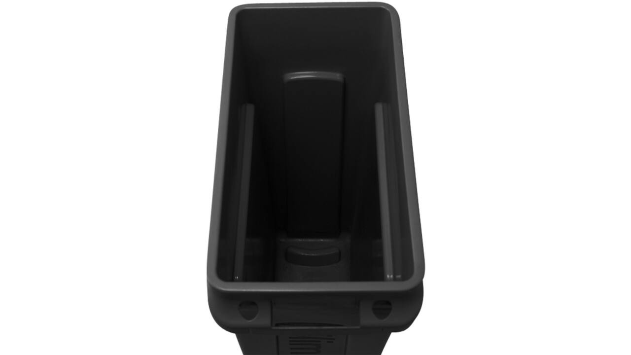 Afvalbak Rubbermaid Slim Jim Vented met luchtsleuven 87liter zwart