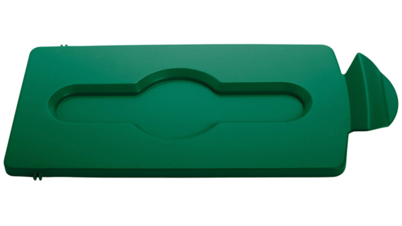 Deksel Rubbermaid Slim Jim Recyclestation gesloten groen