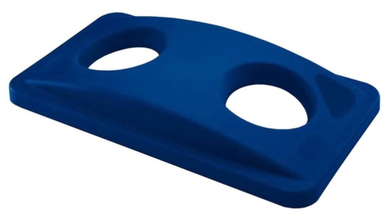 Deksel Rubbermaid Slim Jim Vented inwerpopening voor flesjes en blikjes blauw