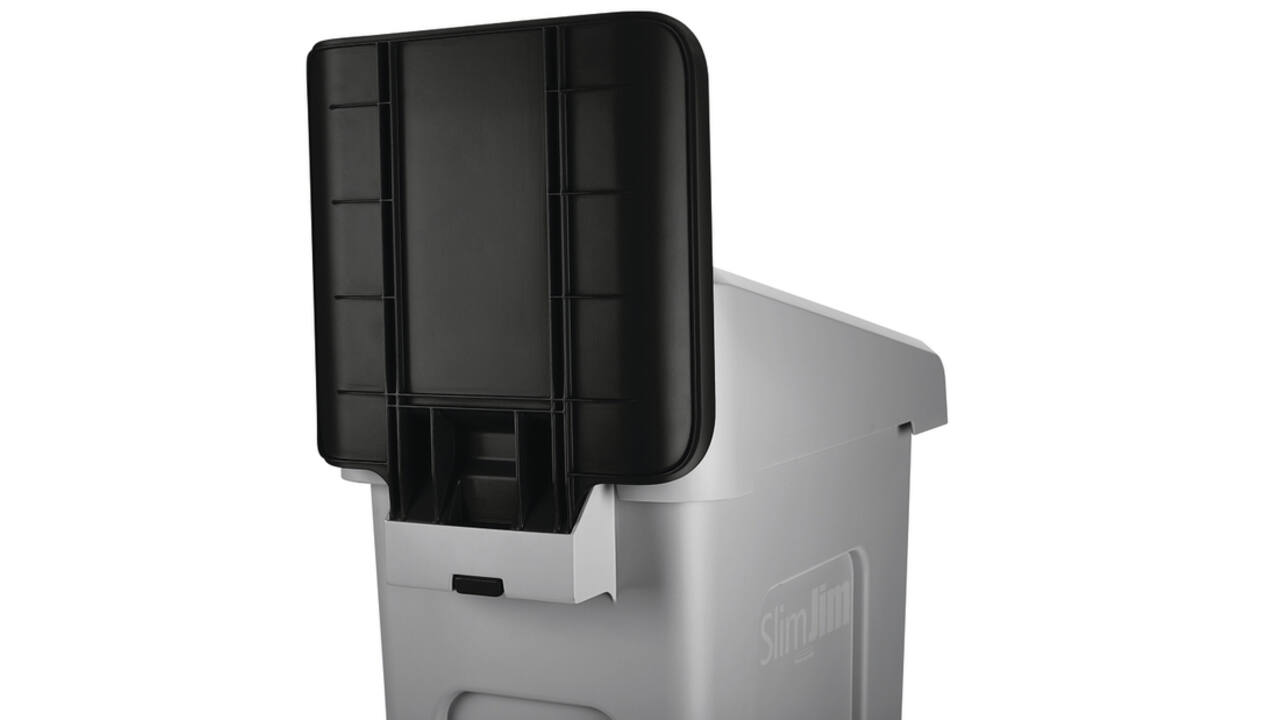 Paneel Rubbermaid Slim Jim Recyclestation voor label zwart