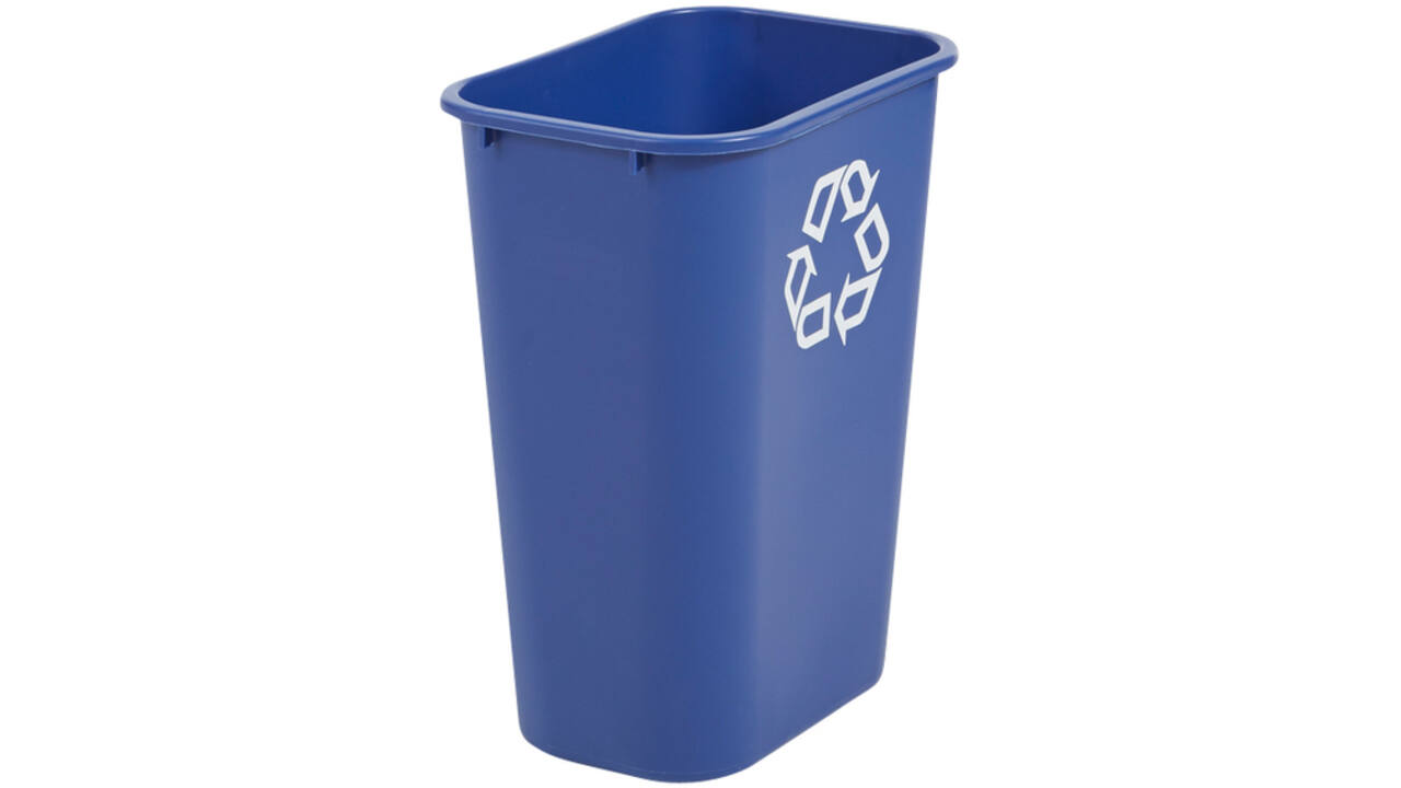 Papierbak Rubbermaid recycling groot 39L blauw