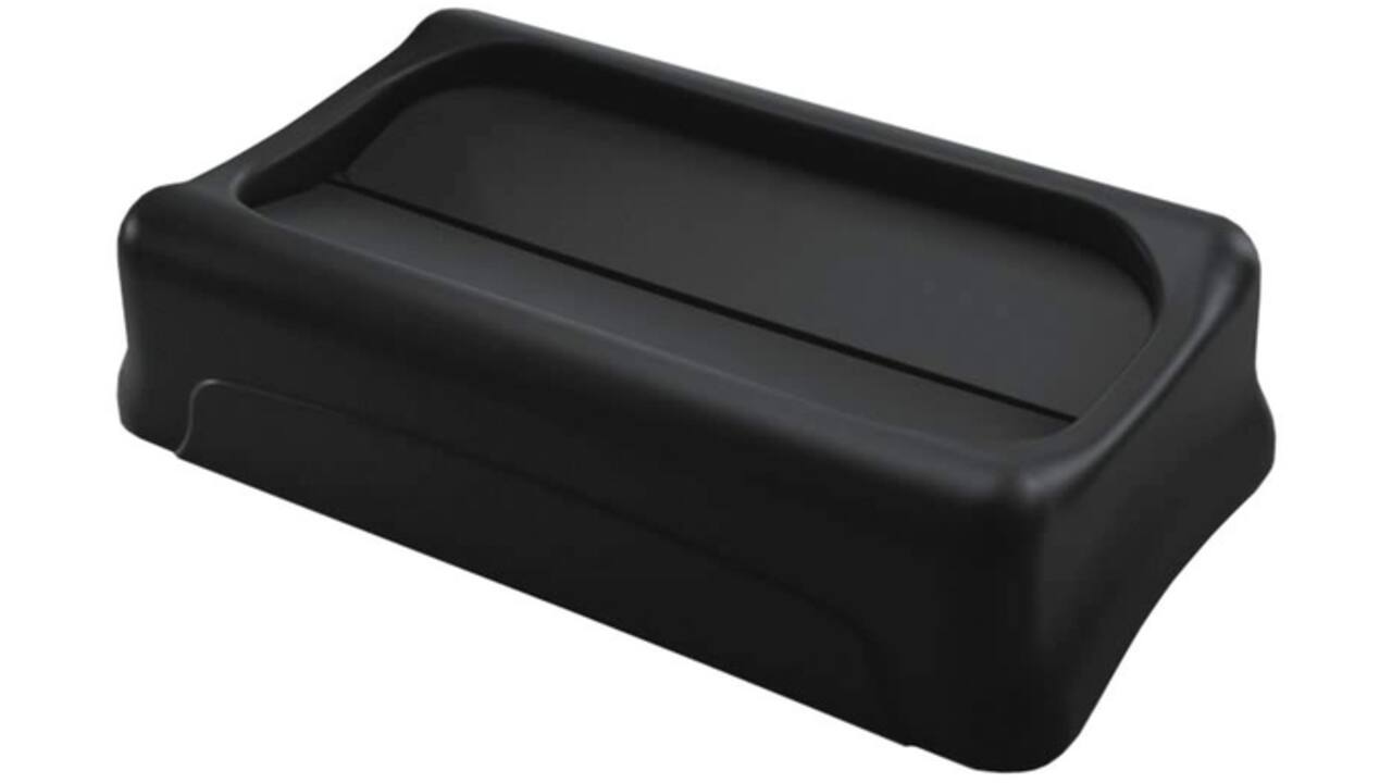 Deksel Rubbermaid Slim Jim Vented gesloten met swingsysteem zwart