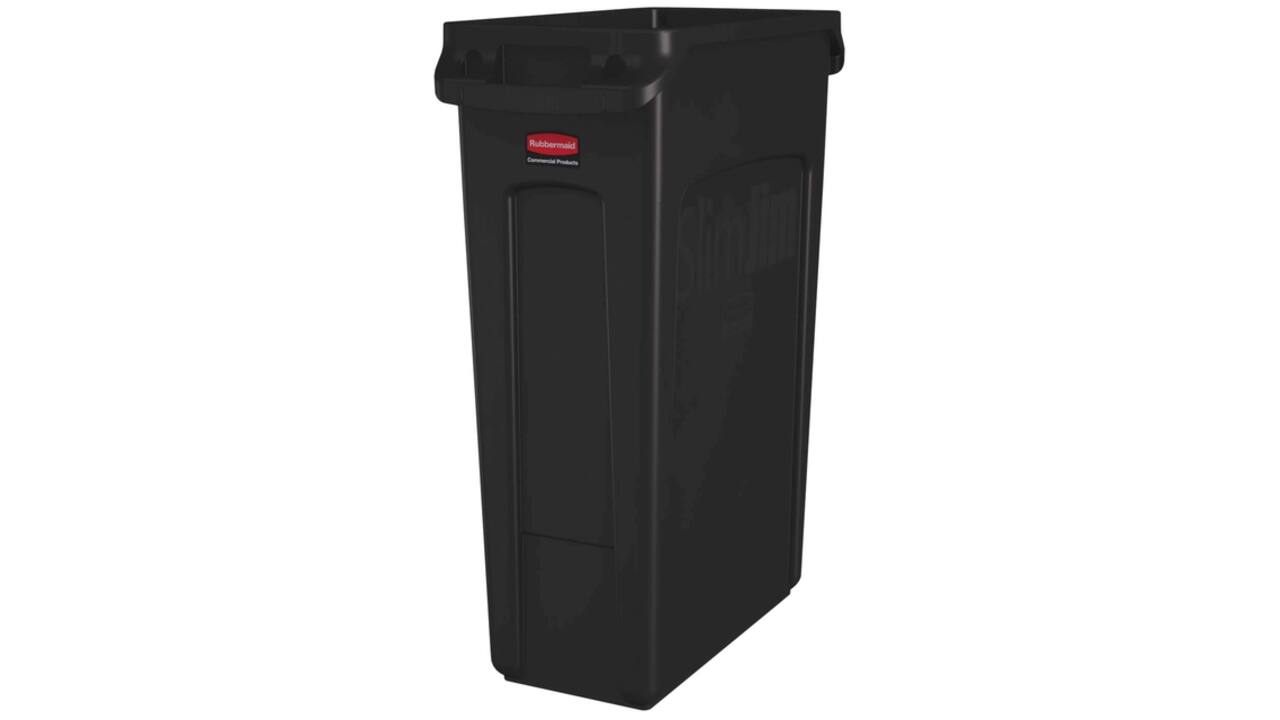 Afvalbak Rubbermaid Slim Jim Vented met luchtsleuven 87liter bruin