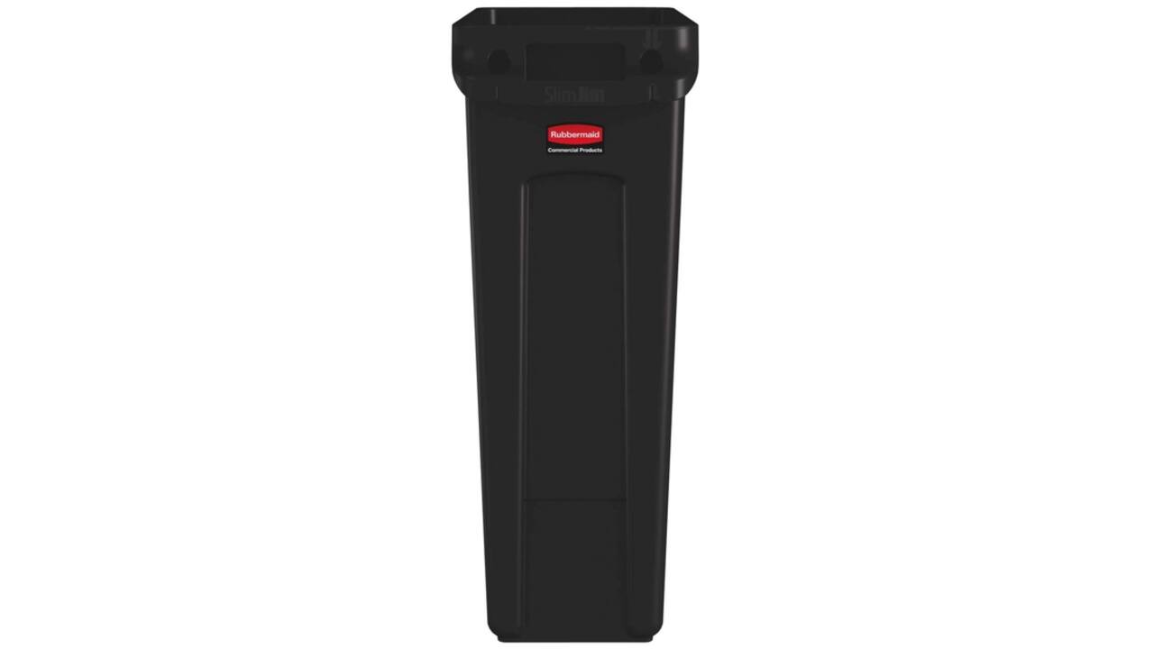 Afvalbak Rubbermaid Slim Jim Vented met luchtsleuven 87liter bruin
