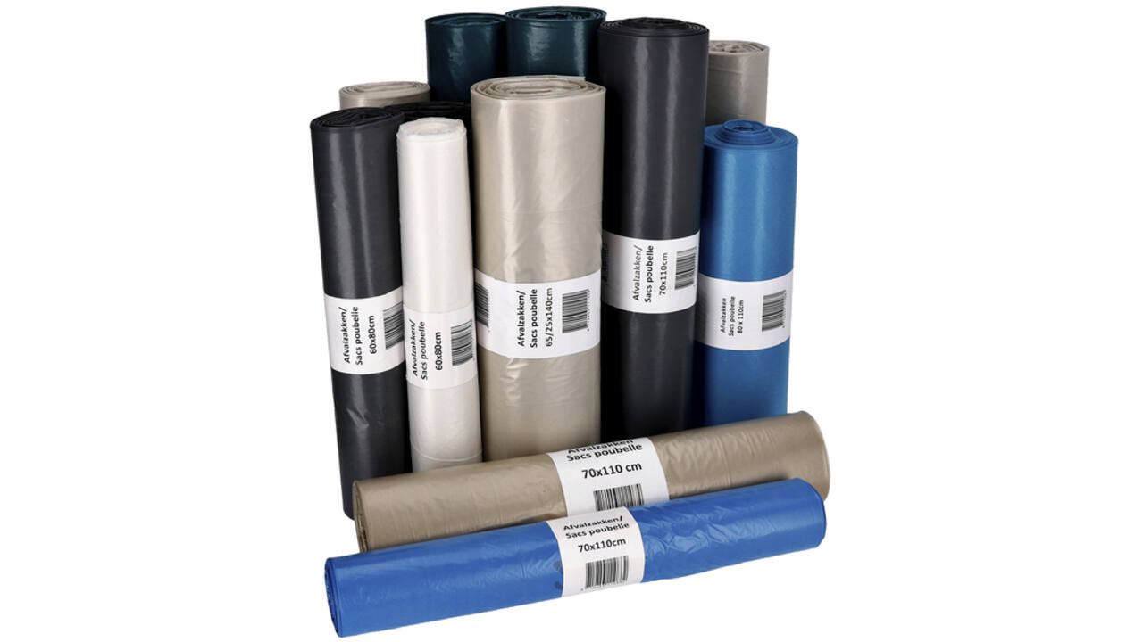 Afvalzak Cleaninq 70x110cm LDPE recycled T50 120L transparant