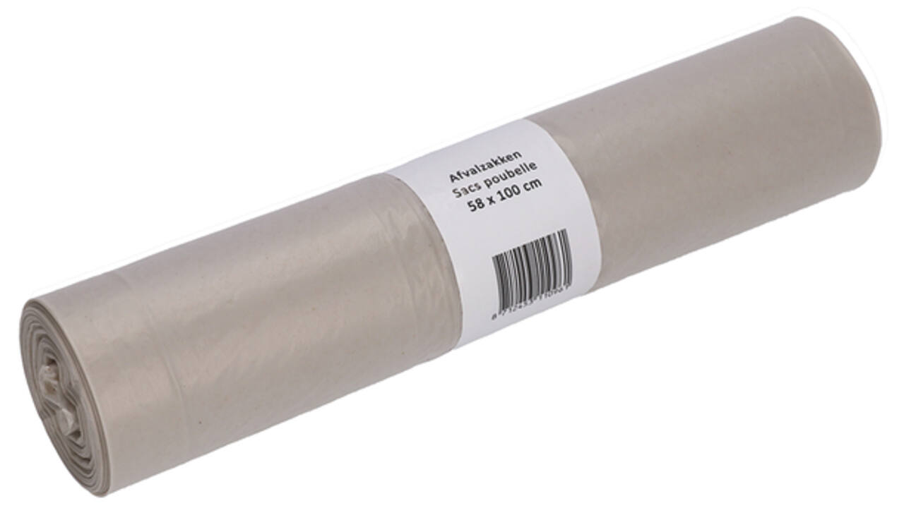 Afvalzak Cleaninq 58x100cm LDPE recycled T50 80L transparant