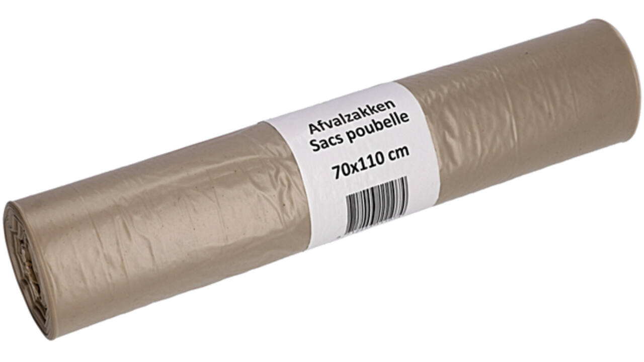 Afvalzak Cleaninq 70x110cm LDPE recycled T50 120L transparant