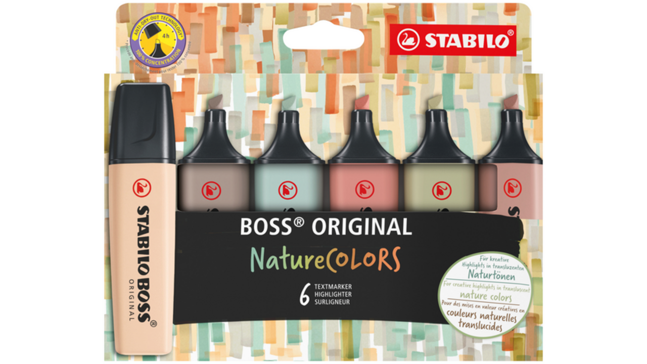 Markeerstift STABILO Boss 70/6 nature colors etui à 6 stuks