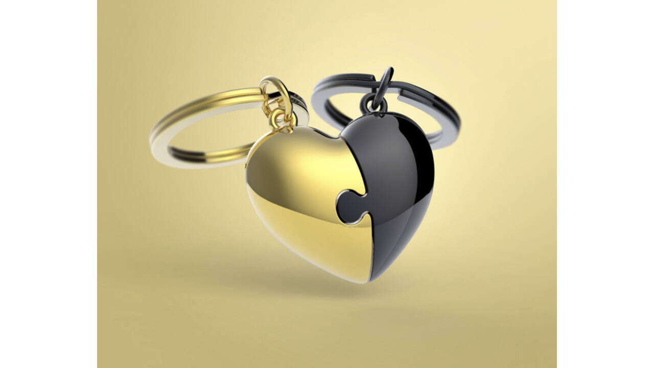 Sleutelhanger Metalmorphose puzzelhart