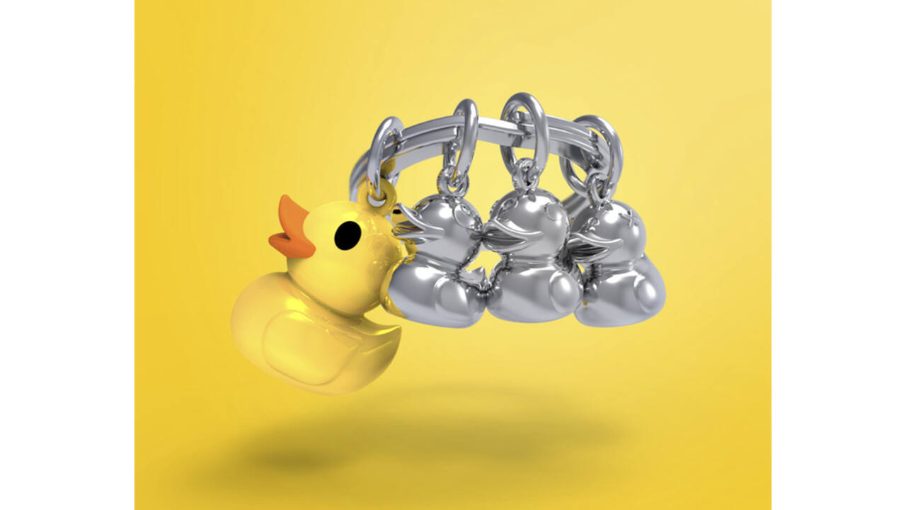 Sleutelhanger Metalmorphose eendenfamilie