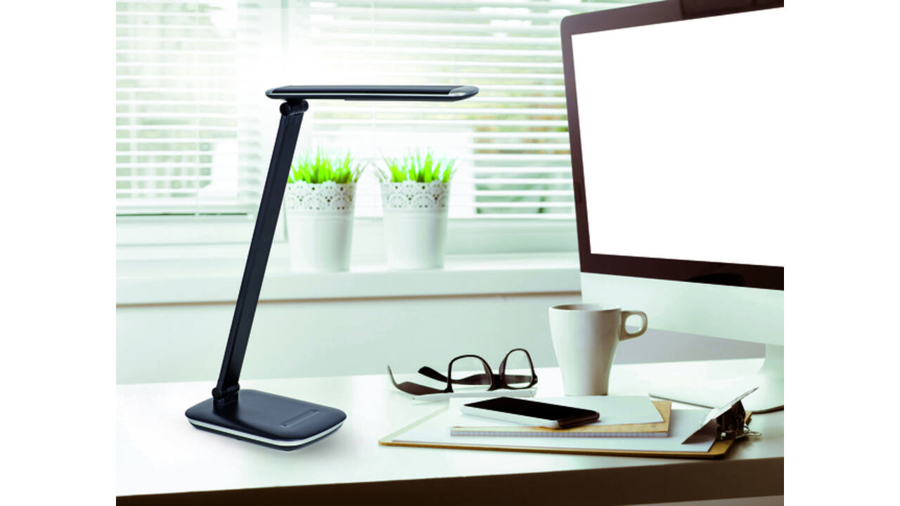 Bureaulamp MAUL Jazzy dimbaar USB-poort zwart
