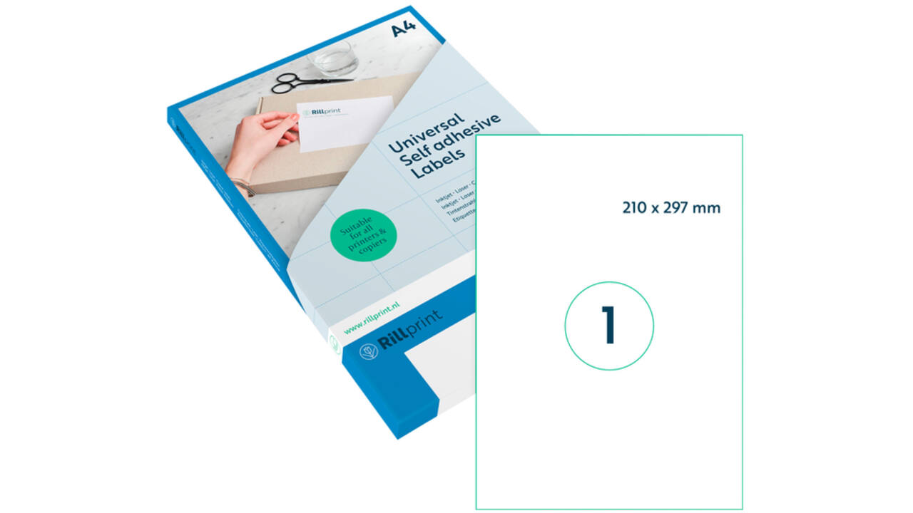 Etiket Rillprint 210x297mm mat transparant 25 etiketten