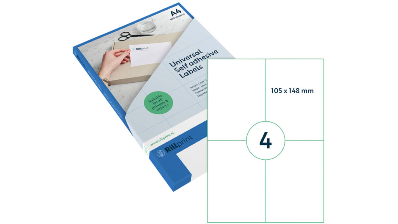 Etiket Rillprint 105x148mm mat transparant 100 etiketten