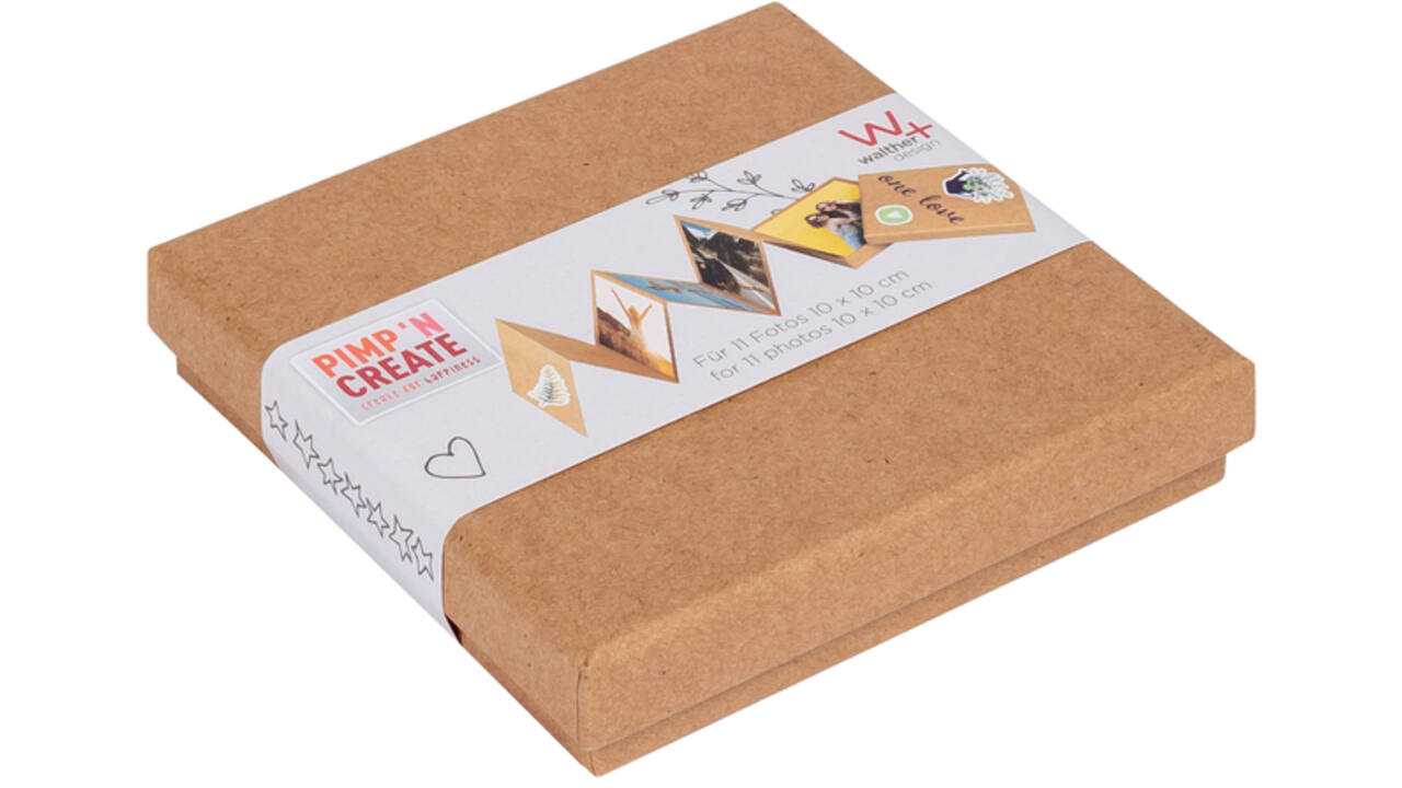 Leporello box walther design 11 foto's formaat 10x10cm kraft