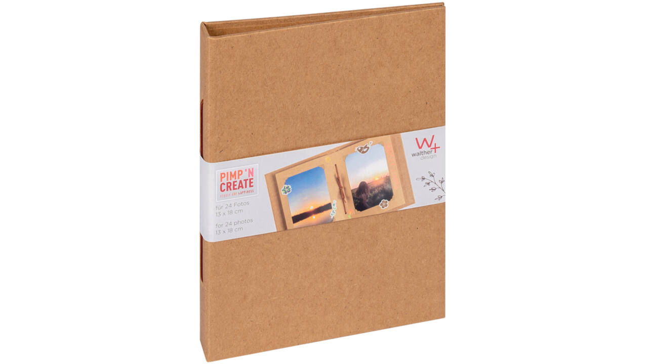 Fotoalbum walther design mini 24 foto's 13x18cm verticaal kraft