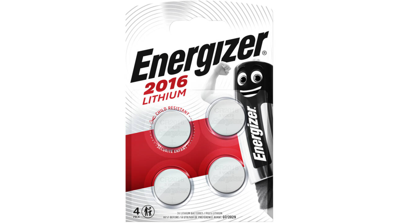 Batterij Energizer knoopcel 4xCR2016 lithium