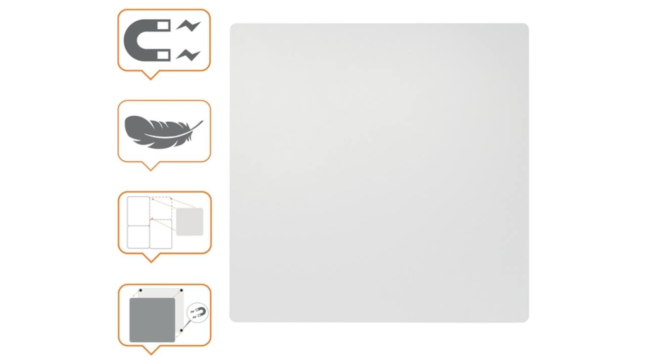 Whiteboard Nobo frameloos modulair 45x45cm