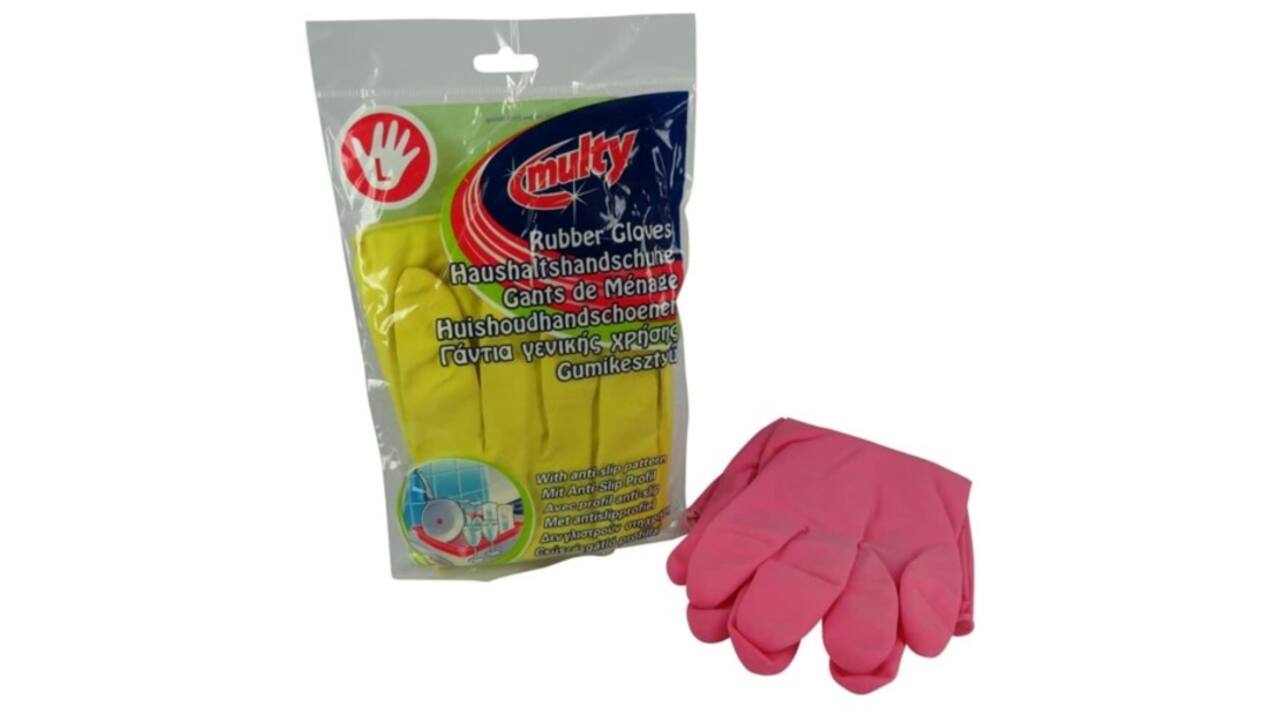 Huishoudhandschoen Multy latex Large assorti