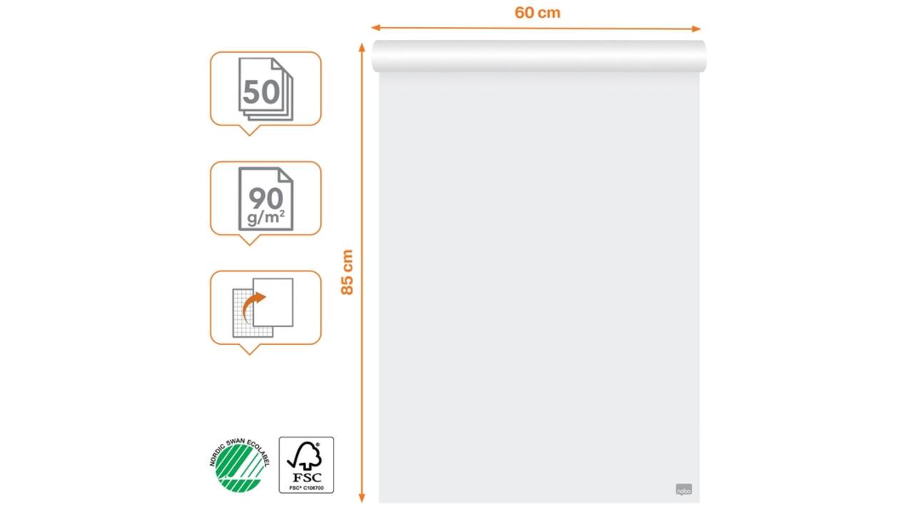 Flipoverpapier Nobo Premium 60x85cm dubbelzijdig 50vel