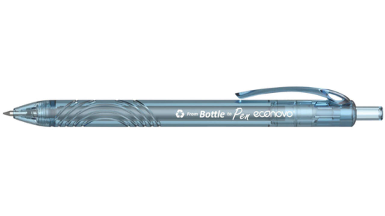 Gelschrijver Econovo 0.7mm blauw en zwart blister à 2 stuks