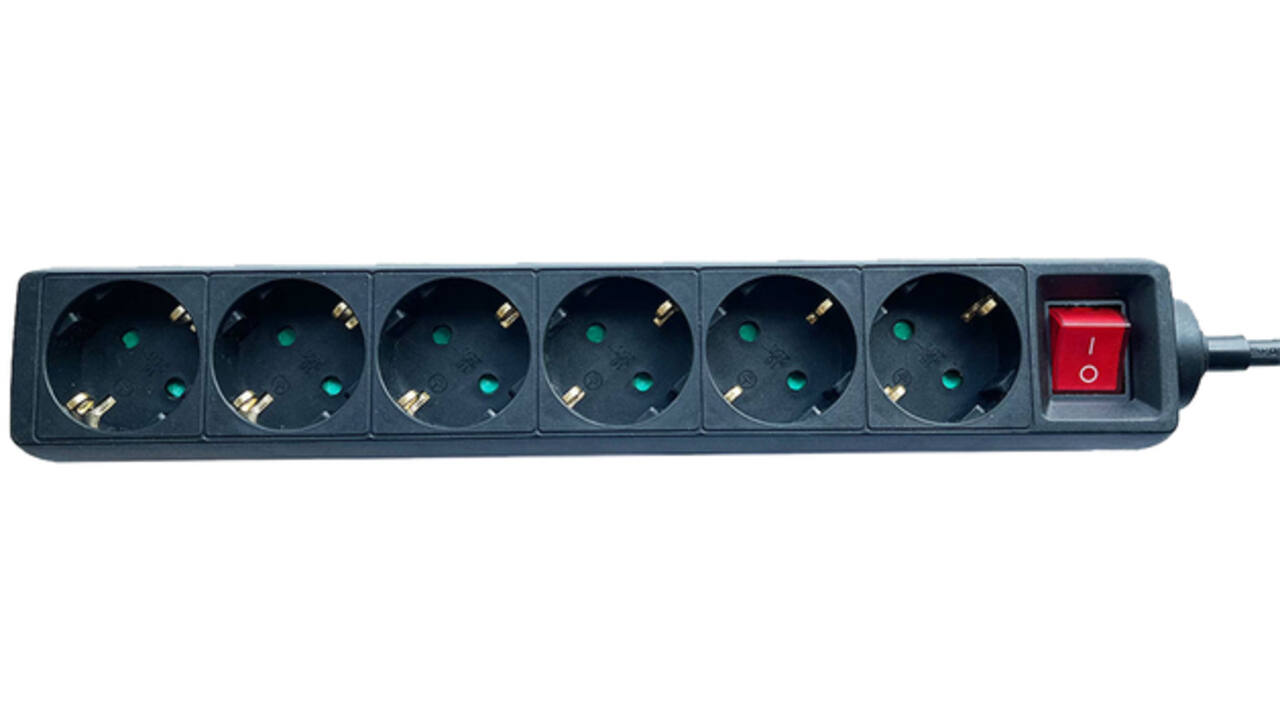 Stekkerdoos BRASQ 6 voudig 1.4 meter zwart