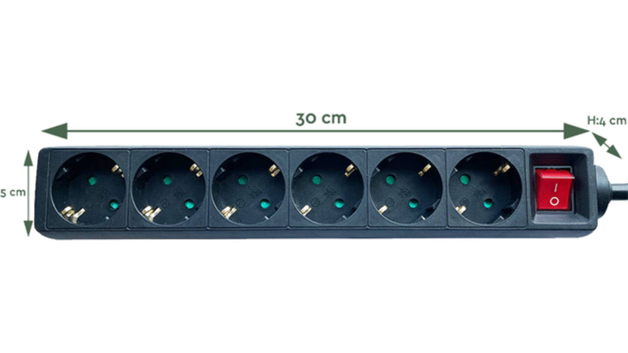 Stekkerdoos BRASQ 6 voudig 1.4 meter zwart