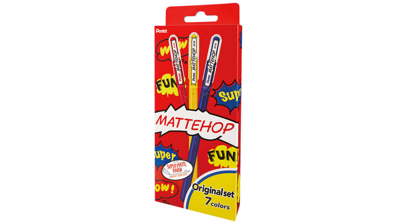 Gelschrijver Pentel K110 Mattehop Fun Original M ass blister à 7st