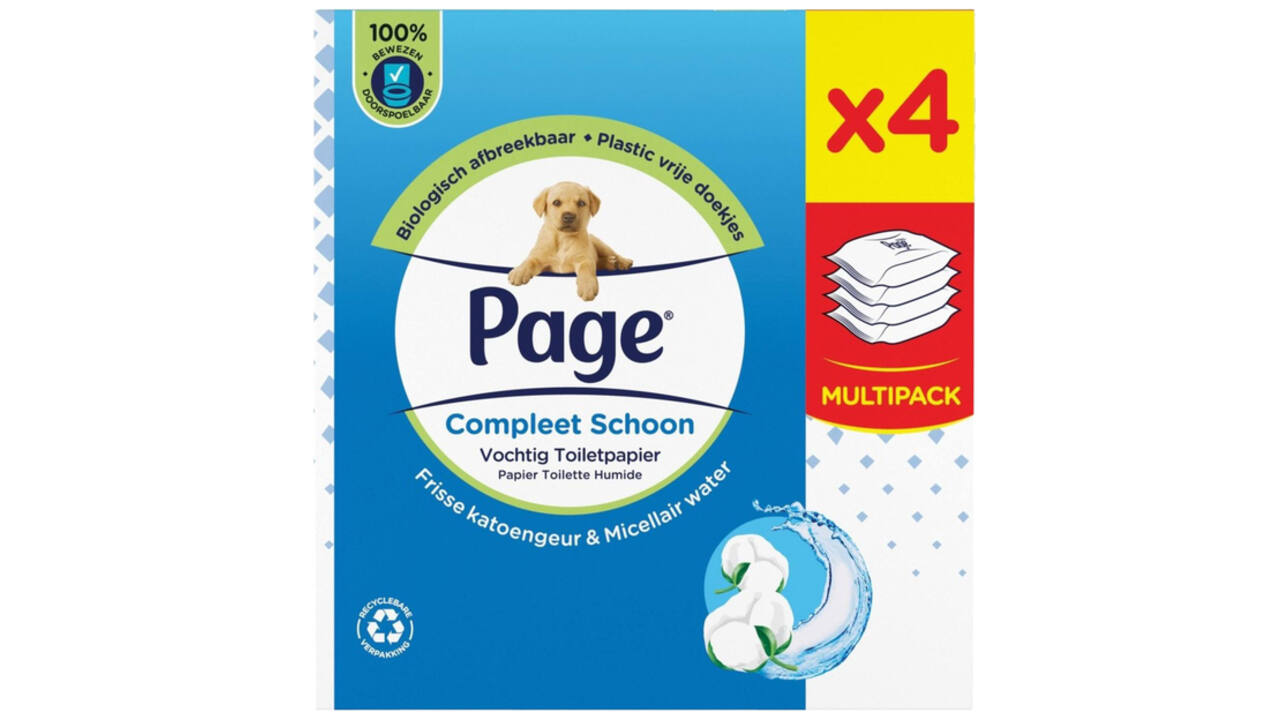 Vochtig toiletpapier Page Compleet Schoon 38vel