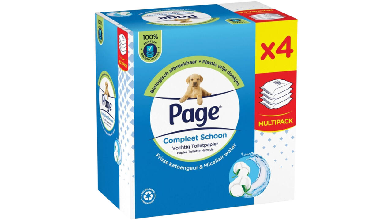Vochtig toiletpapier Page Compleet Schoon 38vel