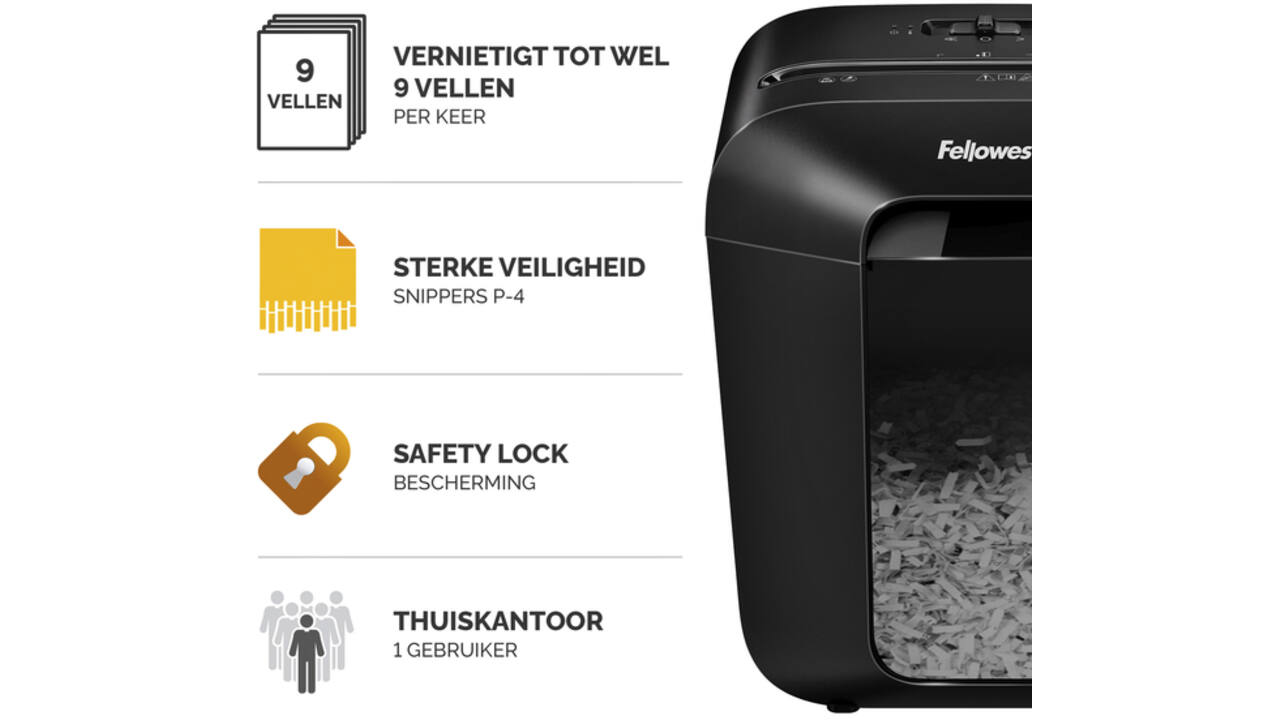 Papiervernietiger Fellowes Powershred LX50 snippers 4x37mm zwart